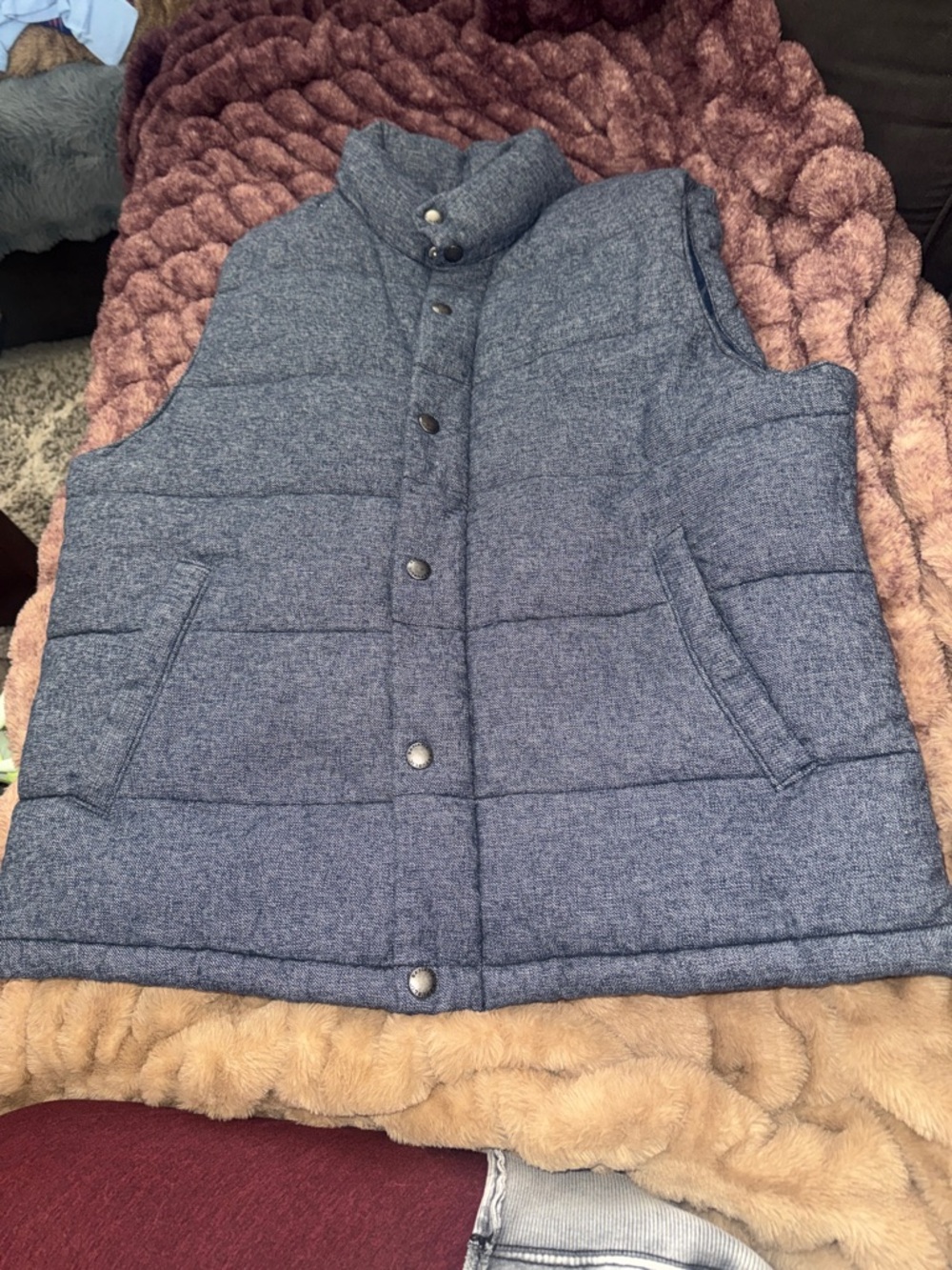 Banana Republic sz L Men's Quilted Blue Puffer Vest
